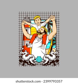 fathers day illustration for t shirt design