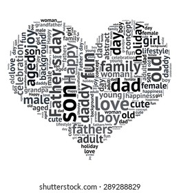 Father's day  info-text graphics and arrangement concept (word cloud)