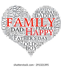 Father's day  info-text graphics and arrangement concept (word cloud)