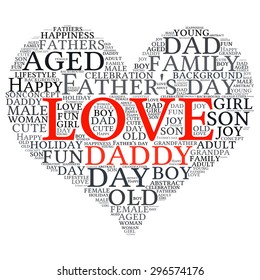 Father's day  info-text graphics and arrangement concept (word cloud)