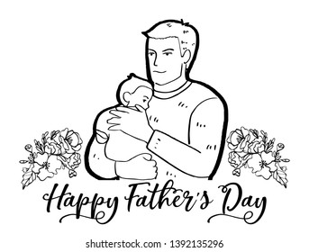 Father's Day International
Painting by hand, father holding a love child
