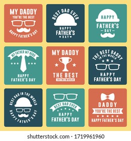 Father's Day Label flat design collection