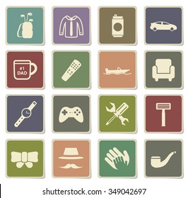 Fathers day label icons for web