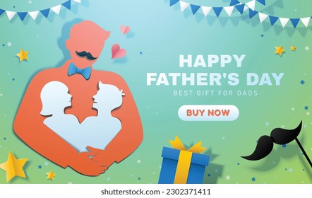 Fathers day landing page for website template it also can use for poster banner and cover photo