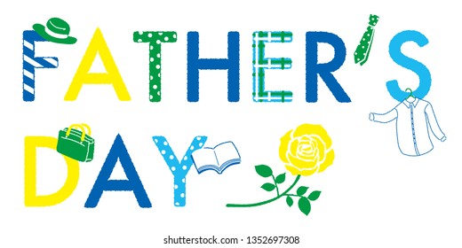 Father's day layout design with items for office worker