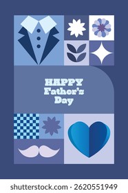 Fathers Day layout featuring elements close to a dads figure, perfect for creating personal greeting cards, posters, and digital designs that celebrate the love for fathers.