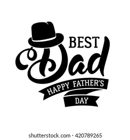 Fathers Day Lettering Calligraphic Design Isolated Stock Vector ...