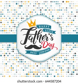 Fathers Day Lettering Calligraphic.Happy Fathers Day Handwritten Lettering.Vector Design Elements For Greeting Card and Other Print Templates