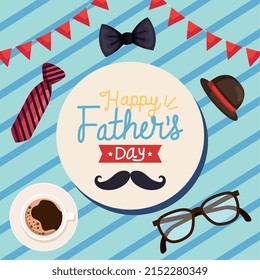fathers day lettering circular frame
