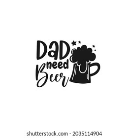 Fathers Day Lettering. Happy Fathers Day. Best Dad. Love You Dad Inscription. Vector Design Elements For Greeting Card