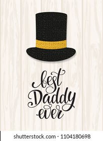 Fathers Day lettering. Props for photos with glitter texture. Summer holidays. Vector illustration EPS10.