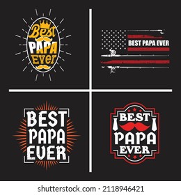 Father's day lettering typographic quotes design bundle, Dad Quotes Clipart vector design bundle.