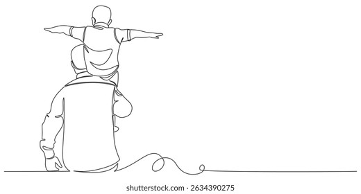 Pais dia linha arte estilo vetor ilustração, pai e filho linha arte ilustração