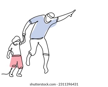 vector de arte de la línea del día de los padres. impresión mínima de padre e hija para diseños de camisetas. 