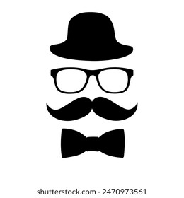 Fathers Day or Little man hipster mustache disguise design. Mustache themed gifts and favors for your dashing little man's party. Vector illustration