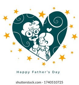 fathers day love background with dad and daughter