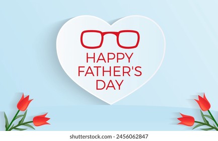 Father's Day love daddy vector illustration. Joyful vector template for banner, card, background.