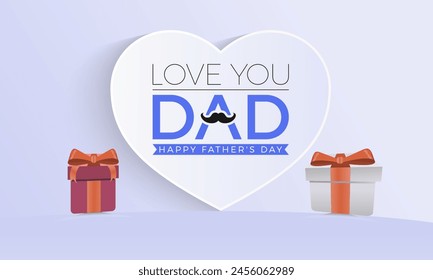 Father's Day love daddy vector illustration. Joyful vector template for banner, card, background.