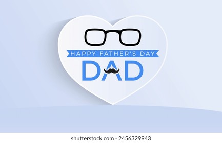 Father's Day love daddy vector illustration. Joyful vector template for banner, card, background.