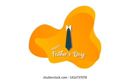 Father's day love greeting card wallpaper background flat and abstract design paper cut out vector design illustration my father my hero best dad