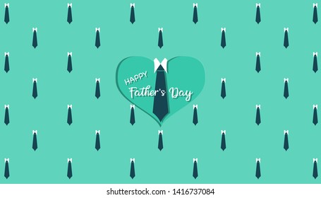 Father's day love greeting card wallpaper background flat and abstract design paper cut out vector design illustration my father my hero best dad