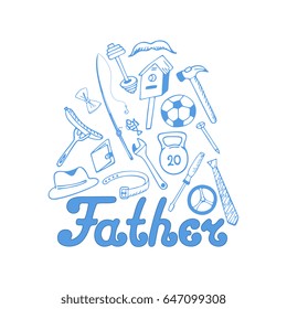 Father's day. Men's Accessories. Instruments. Sports equipment.