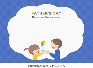 father's day message card illustration material