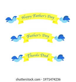 Father's day message heading set. Vector illustration.