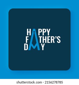 Father's Day Minimal and creative social media banner. Poster, flyer, greeting card. Vector Illustration.  Happy father's day typography with a hidden tie in it.