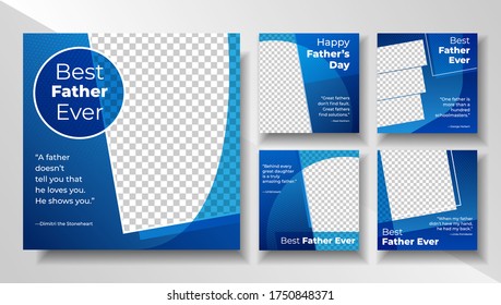 Fathers day Modern editable template for social media post banner, vector design for promotional social media advertising post banner template.
