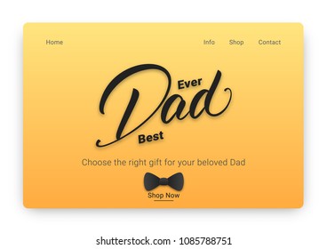 Fathers Day. Modern web template with custom neon lettering. Father's Day illustration