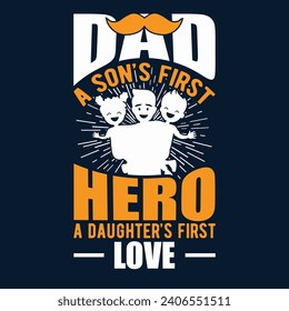 Father's day motivational quote hero dad design.