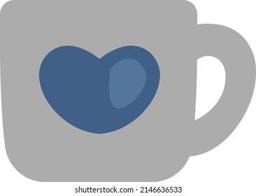 Fathers day mug, illustration, vector on a white background.