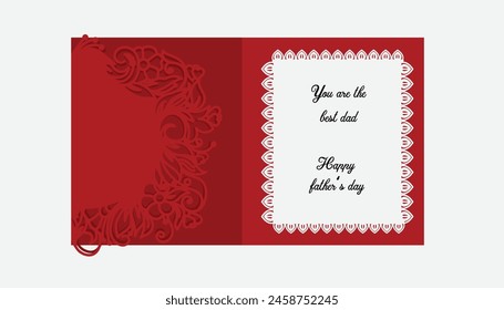 Father's day multilayer gift card illustration.