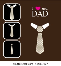 Father's Day' neck tie card in vector format.