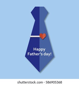 Father's Day Necktie And Heart Design Tie Clip