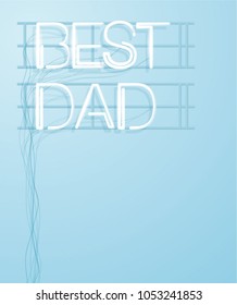 father's day neon light typography greetings template design vector/illustration