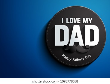 Father's Day on blue background, vector illustration background,  you can place relevant content on the area.