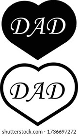 Father's day outline vector icon. Holiday symbol. Family concept. Greeting element. Dad. Heart. Celebration day. Flat simple line illustration.