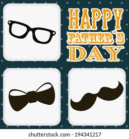 Fathers day over blue background, vector illustration