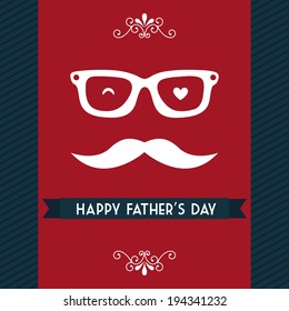 Fathers day over blue background, vector illustration