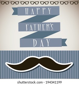 Fathers day over brown background, vector illustration