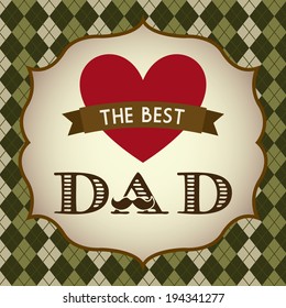 Fathers day over retro background, vector illustration