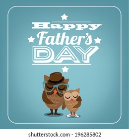 Father's Day Owl design EPS 10 vector, grouped for easy editing. No open shapes or paths.
