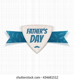 Fathers Day paper Label with greeting Ribbon