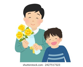 Father's Day parent-child image_father and boy