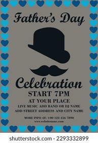 Father's day party celebration poster flyer social media post design