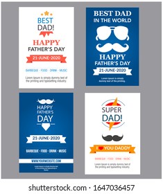 Father's Day party flyer, Poster or banner. Happy father's day vector illustration greeting card vector illustration. Vector illustration of a background or poster for International Men's Day.