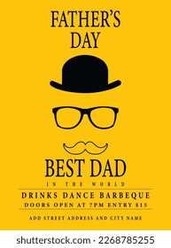 father's day party poster flyer social media post design