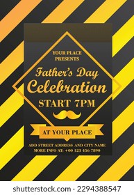 Father's day party poster flyer or social media post design